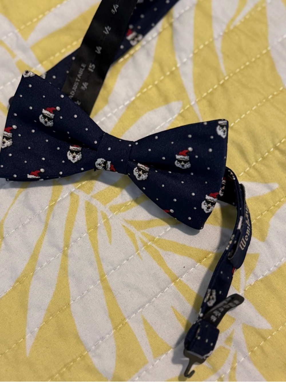 Christmas Bow Tie Wembley Navy with Santa Claus